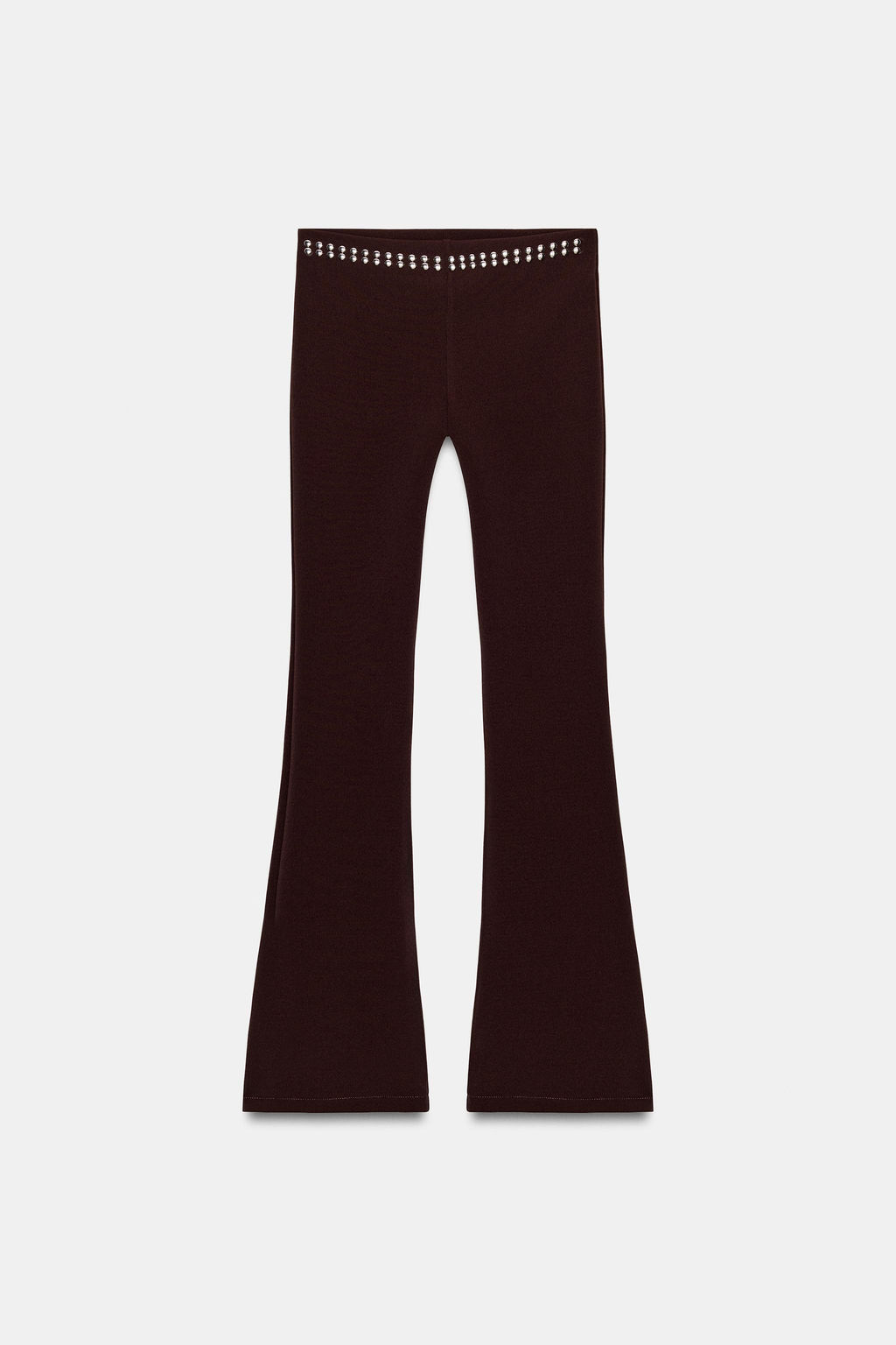 PANTALON FLARE STRETCH TACHAS / Marr?n oscuro - Zara фото 4