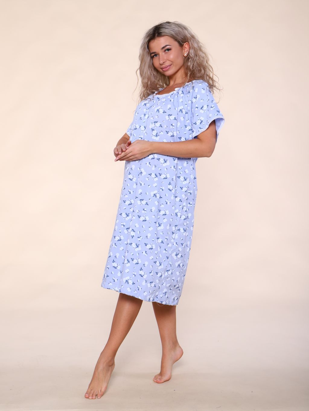 М296а сорочка Карина (сиреневые цветы)