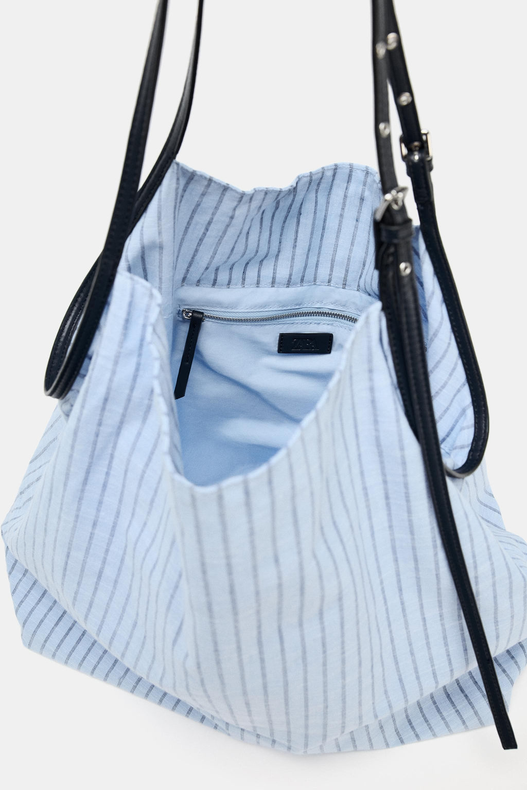 STRIPED FABRIC TOTE BAG