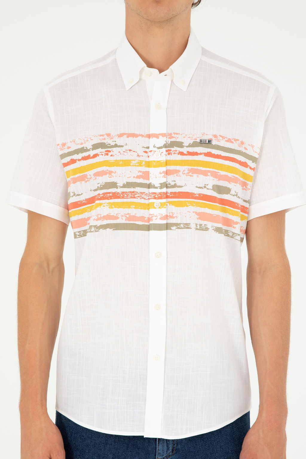 Мужская рубашка цвета хаки с коротким рукавом Неожиданная скидка в корзине - U.s. polo assn фото 6