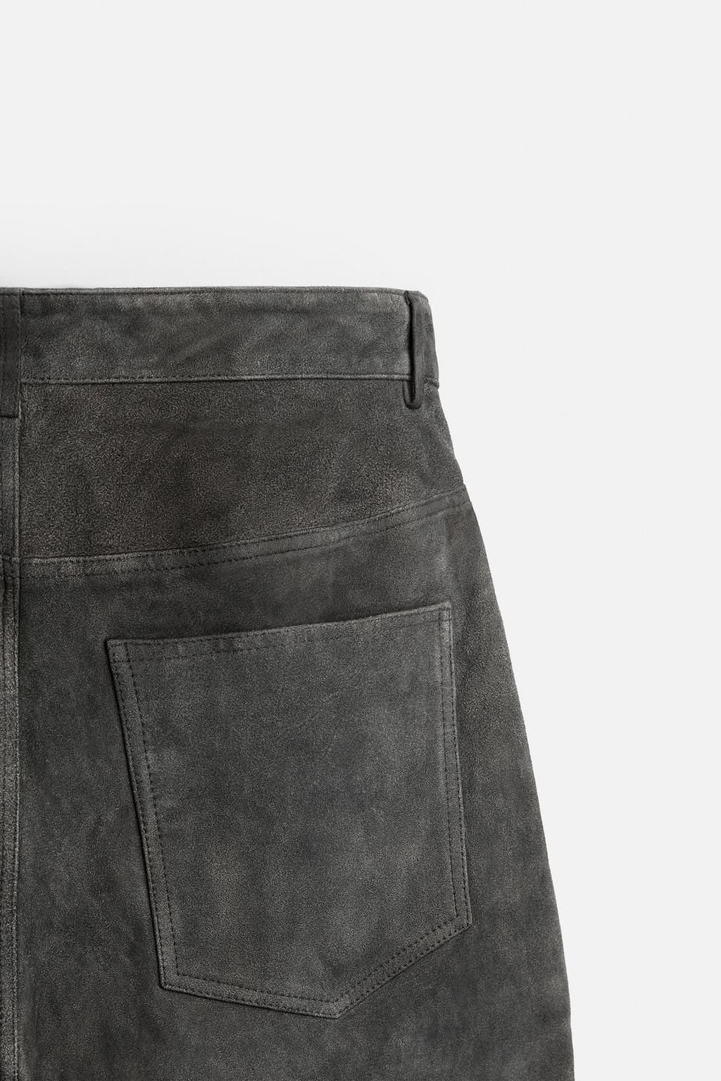 VINTAGE LEATHER TROUSERS - Zara фото 9