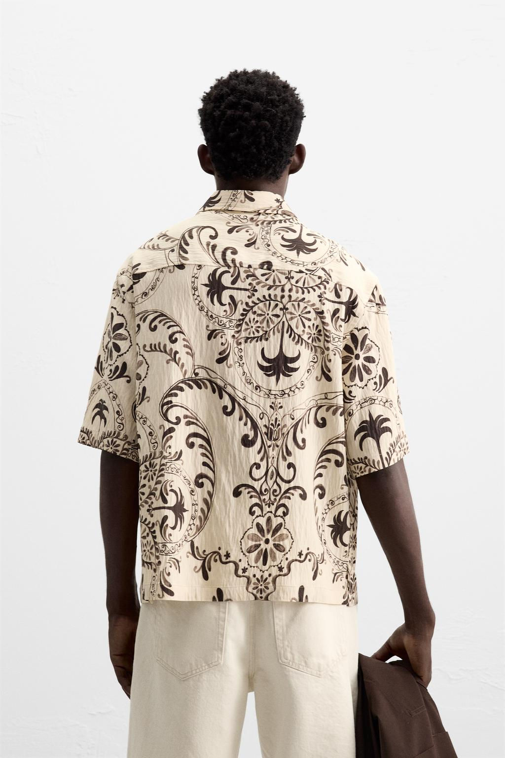 TEXTURED SHIRT WITH PRINT - Zara фото 3