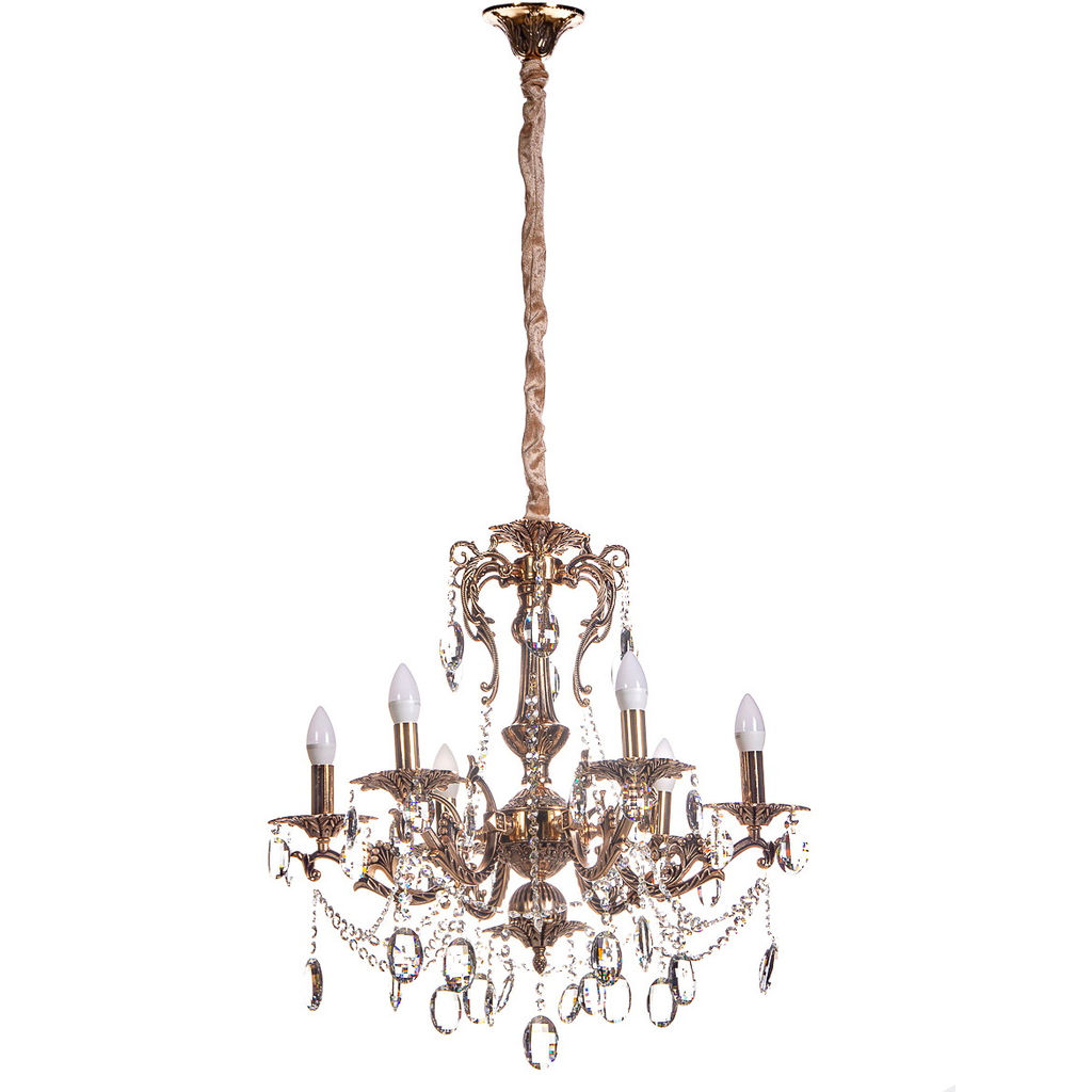 Люстра подвесная в стиле барокко "Аngelo" 6*40Вт Е14 8036 золото