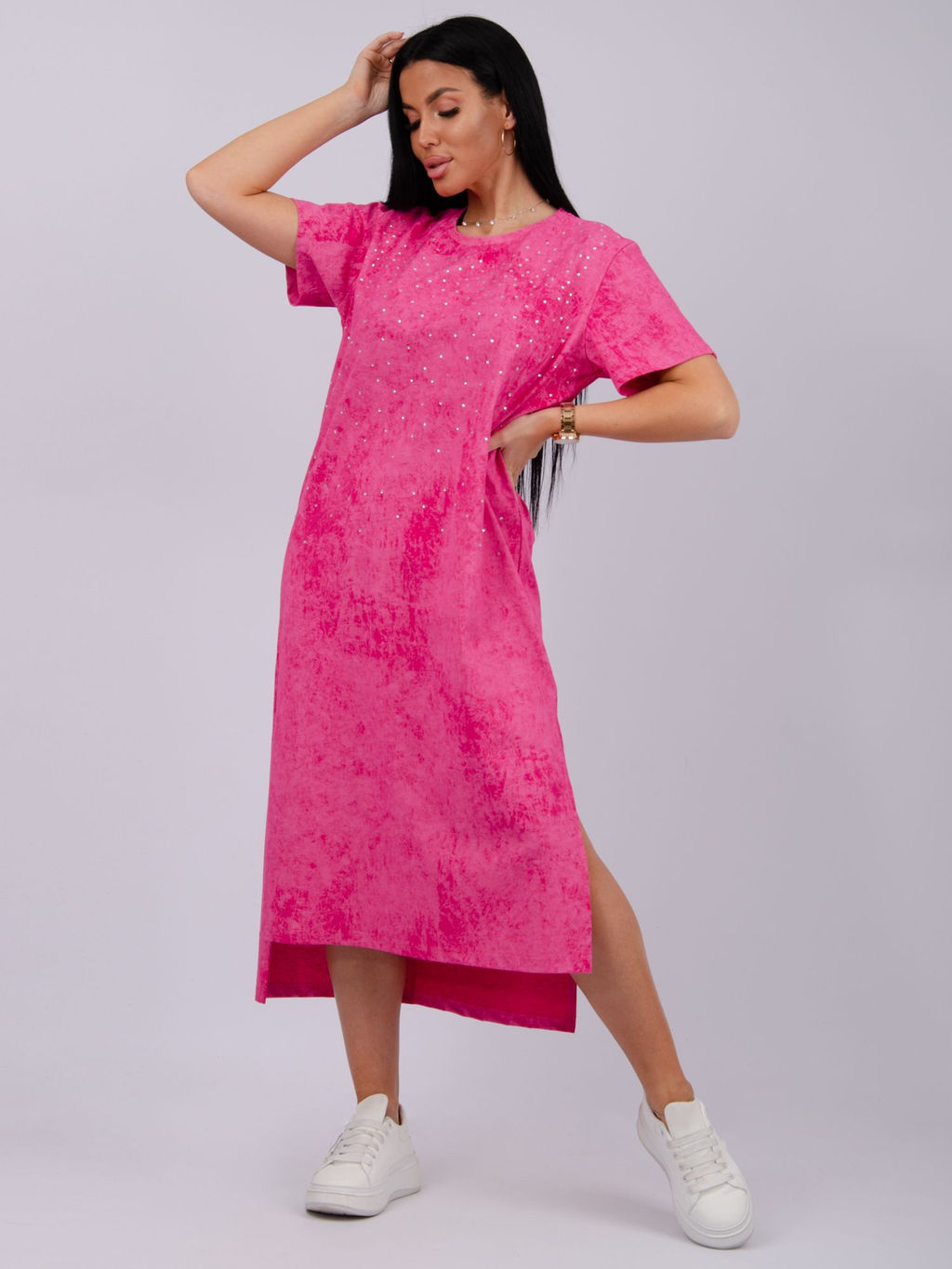 Платье "Гэлекси 2" розовое, трикотаж