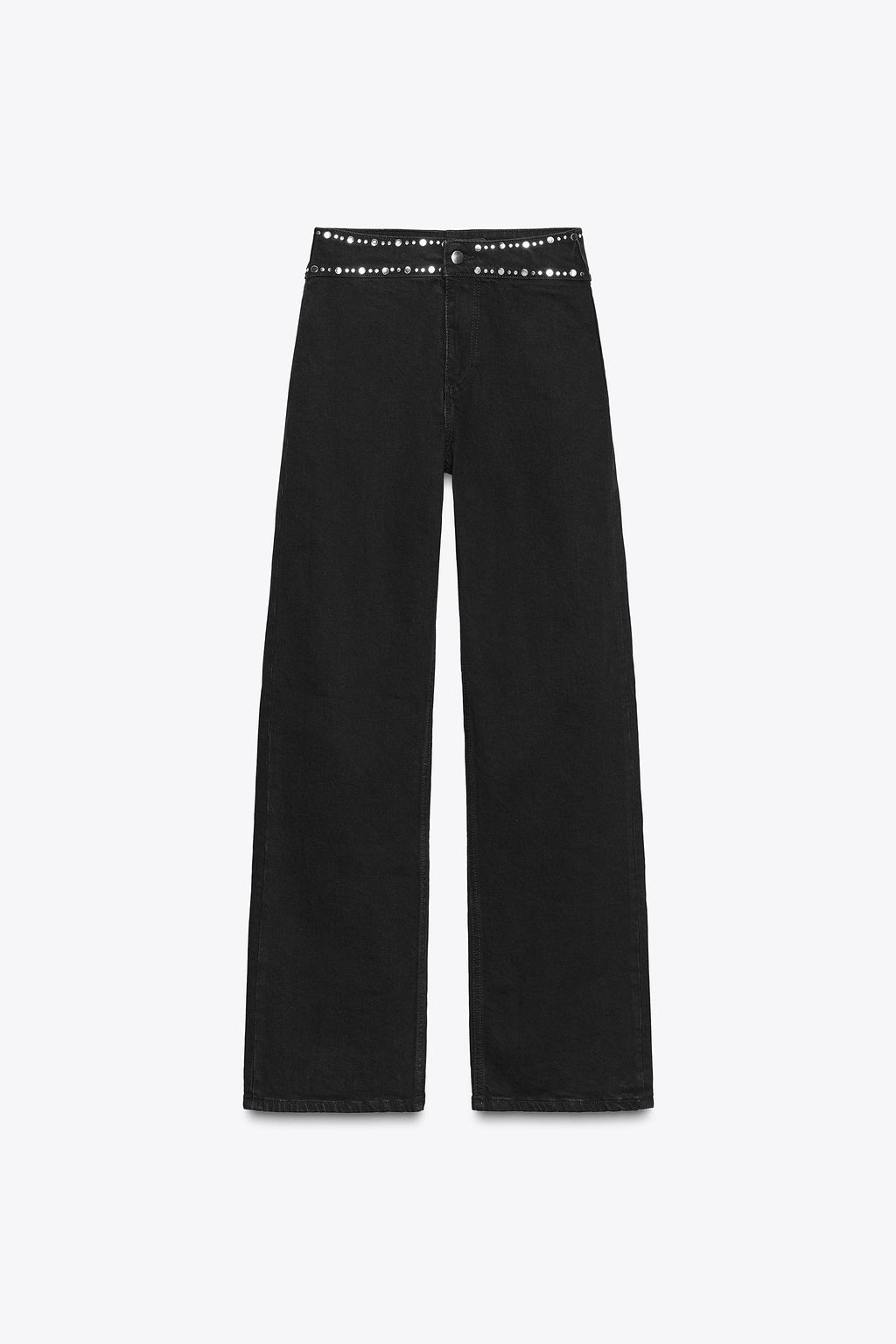 Z1975 HIGH-WAIST STRAIGHT LONG LENGTH JEANS WITH STUDS