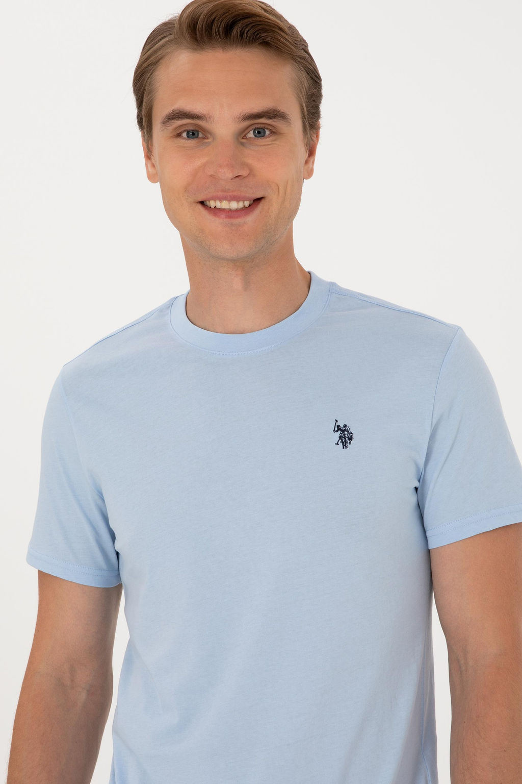 Erkek Regular Fit Bisiklet Yaka A__k Mavi Basic Ti__rt Sepette S_rpriz _ndirim - U.s. polo assn фото 2