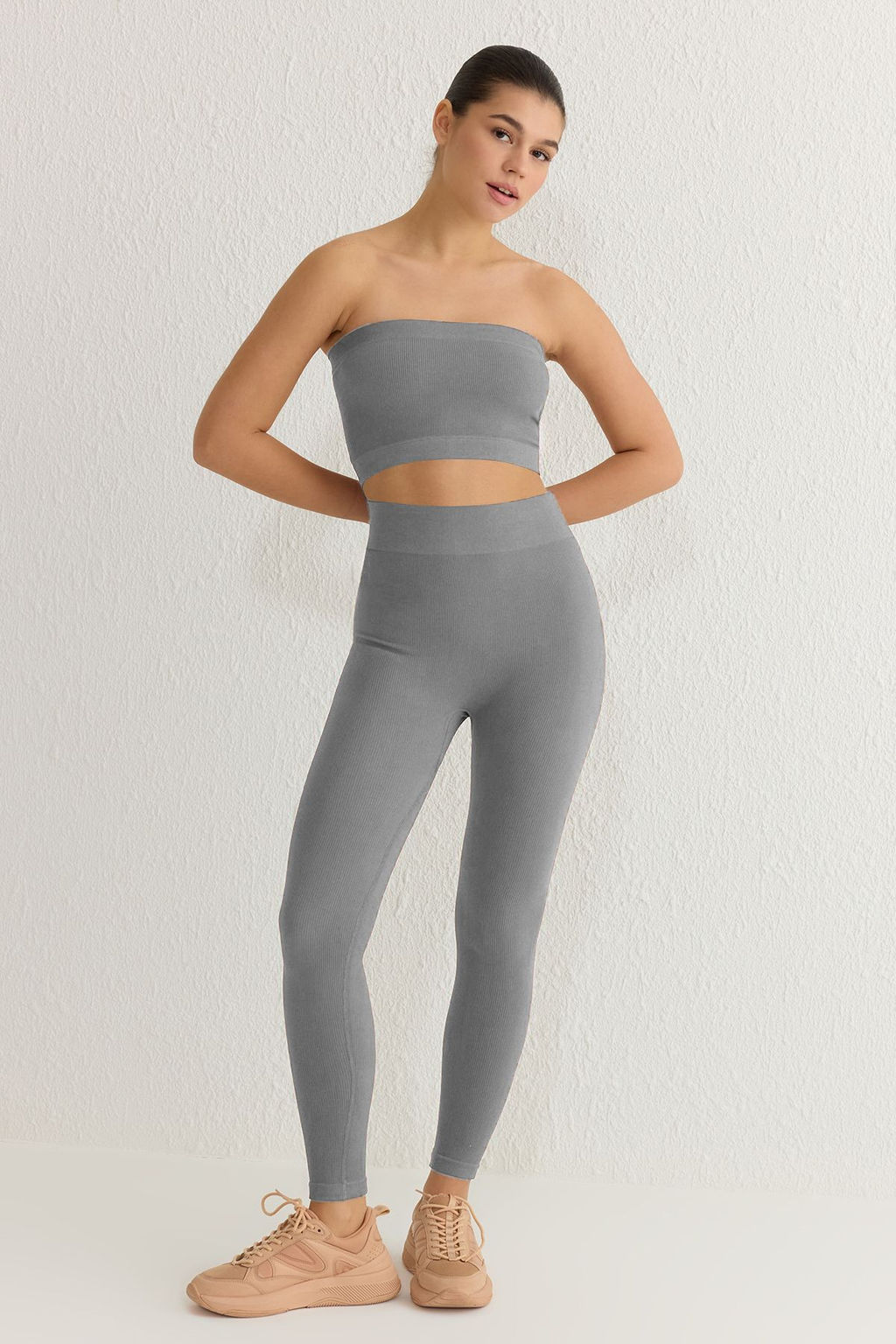 TRENDYOLMILLA Siyah Seamless/Dikissiz Tam Boy Orme Spor Tayt TWOAW20TA0071  фото 34