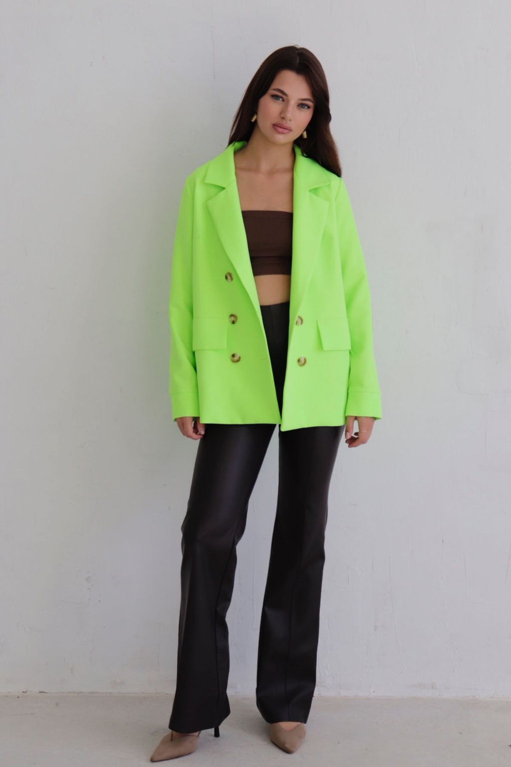 10557 Жакет двубортный неоново-зелёный - Martichelli фото 15