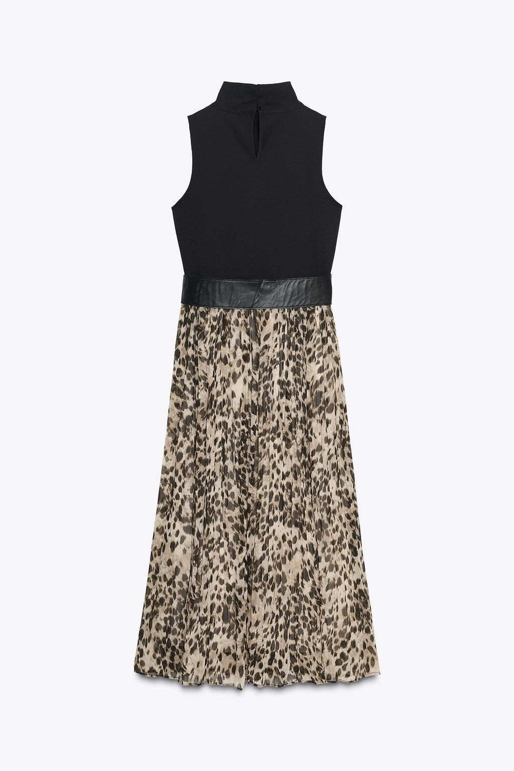 ANIMAL PRINT COMBINATION MIDI DRESS WITH BELT - Zara фото 8