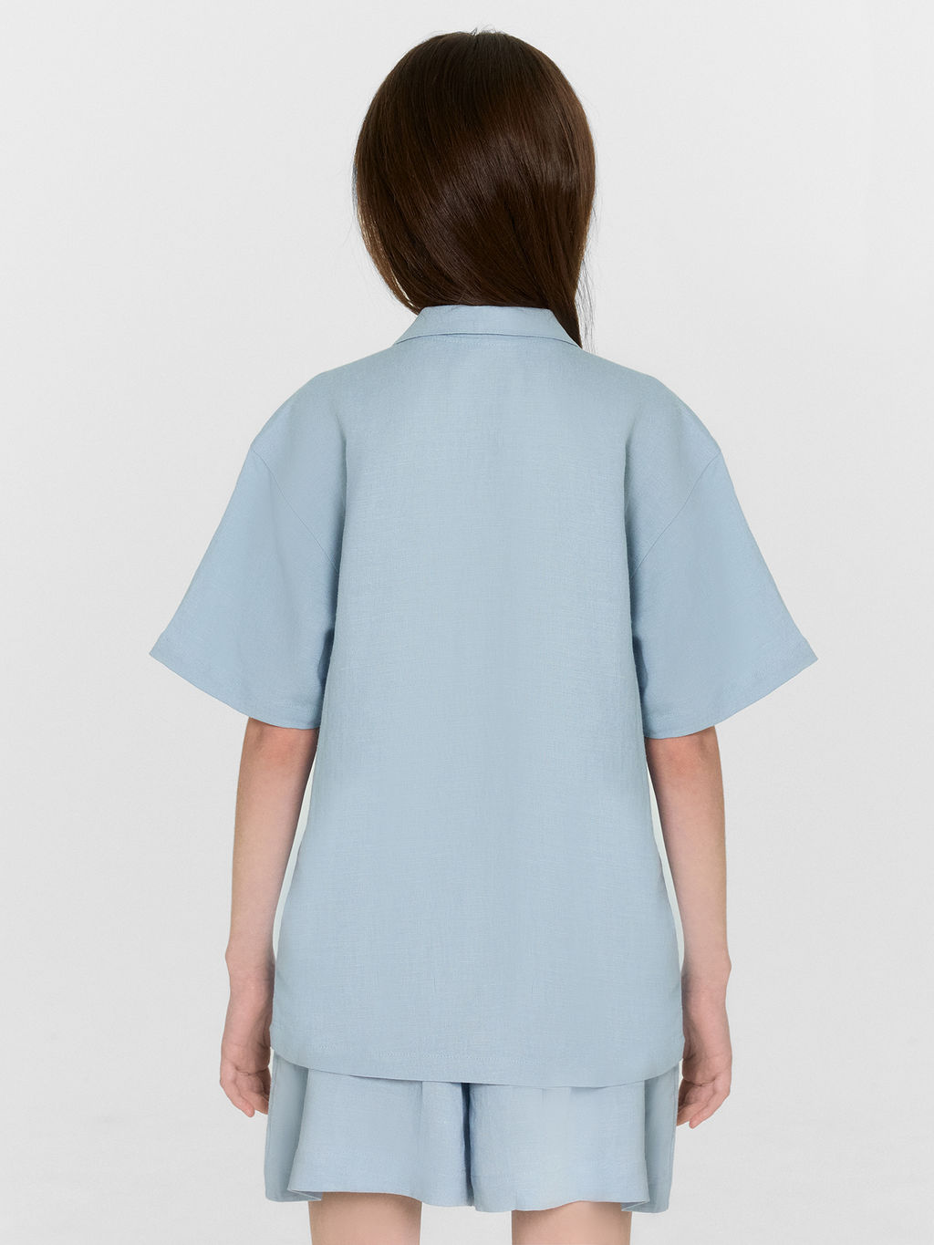 Рубашка для девочки голубая - Mark formelle фото 4