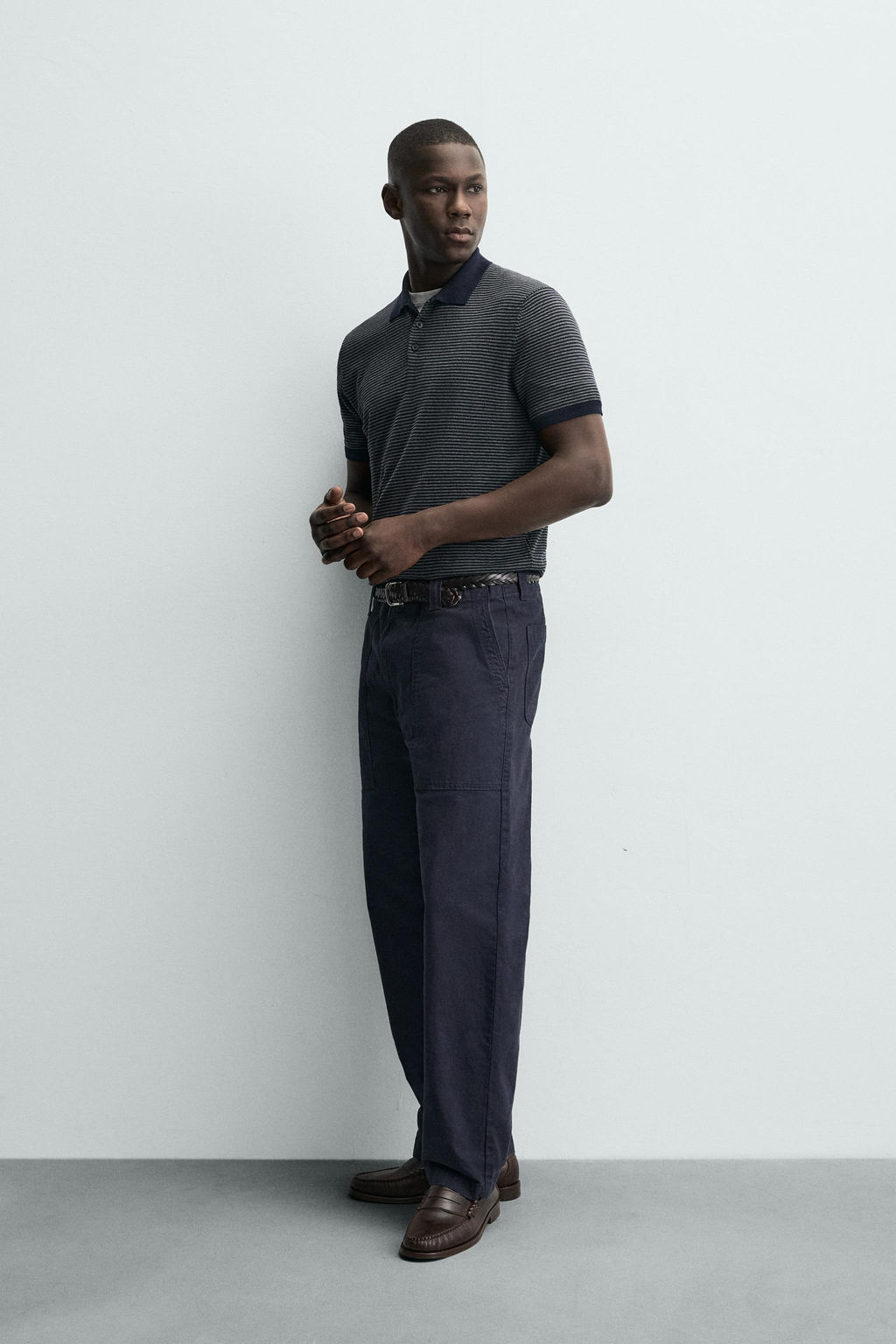 REGULAR FIT STRIPED KNIT POLO SHIRT - Zara фото 4