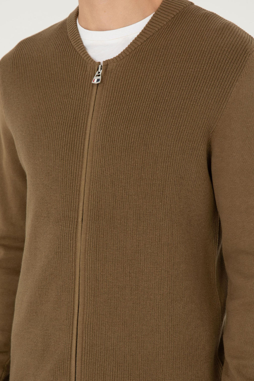 Мужской базовый трикотажный кардиган цвета хаки - U.s. polo assn фото 7