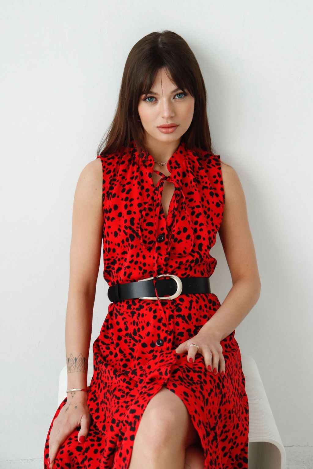 9242 Платье, как из к/ф Красотка, красное с пятнышками - Martichelli фото 3