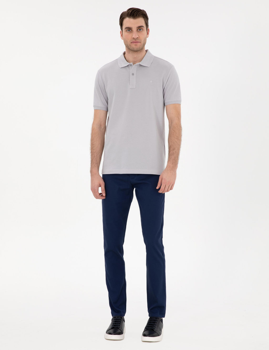 A__k Gri Slim Fit K_vr_lmaz Polo Yaka Basic Ti__rt - Pierre cardin фото 4
