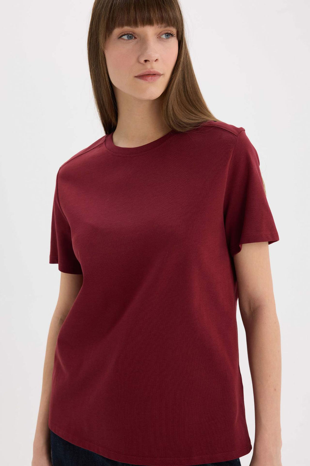 Regular Fit Bisiklet Yaka Premium Basic Duz K?sa Kollu Tisort - Defacto фото 4
