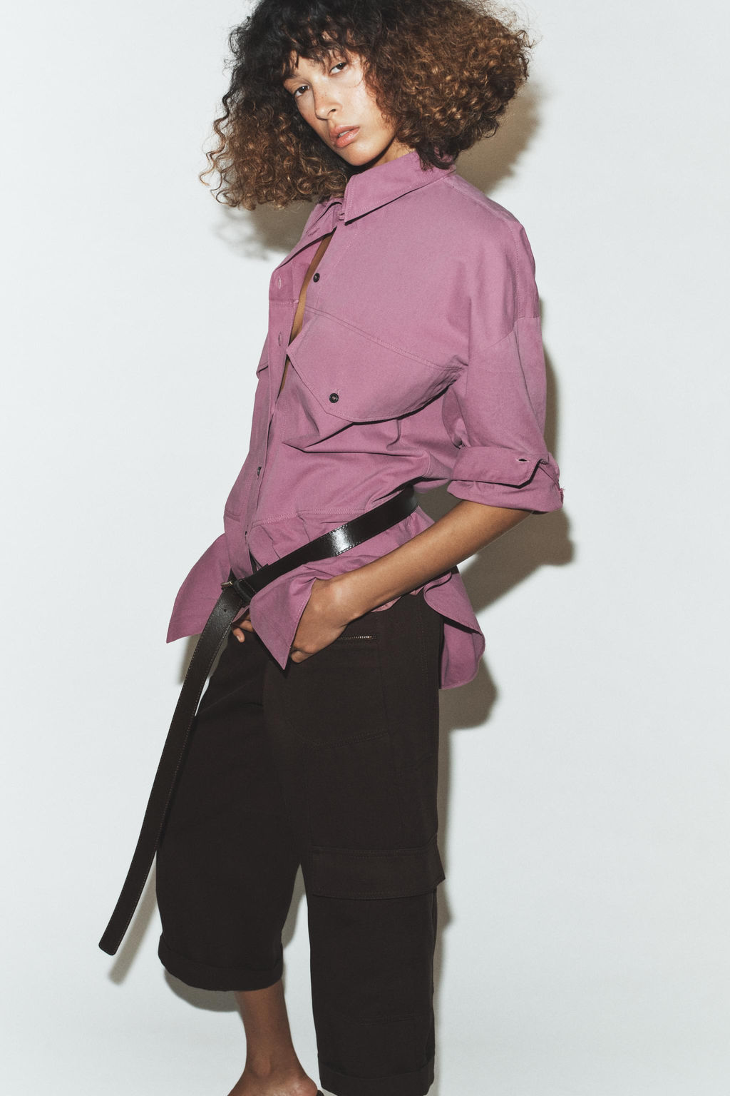 OVERSIZE HIGH-NECK SHIRT - Zara фото 6