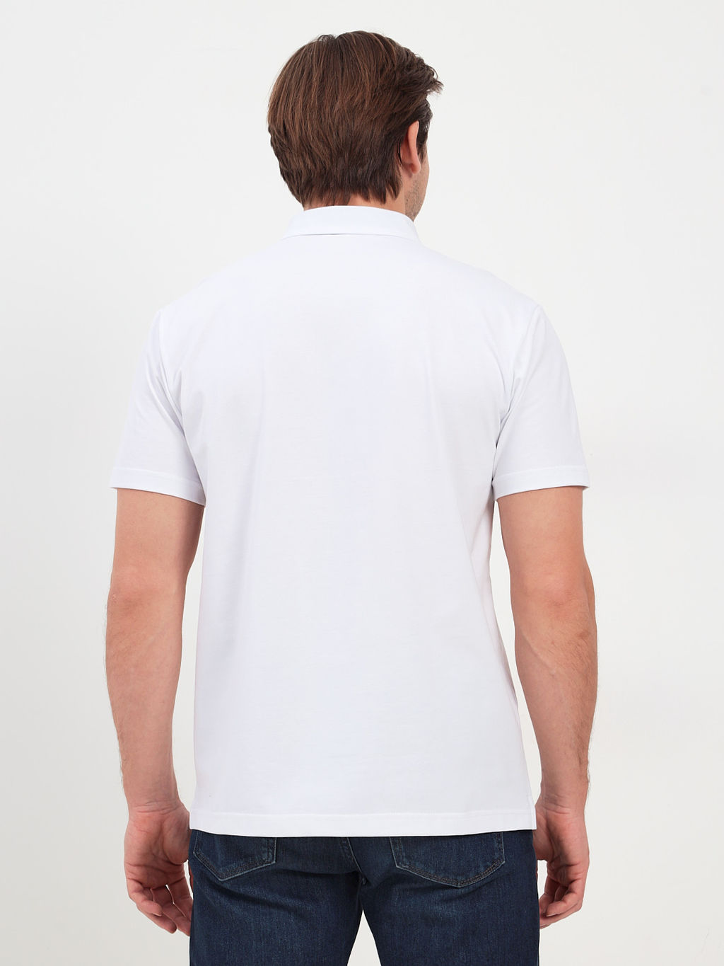 Джемпер мужской с воротником поло короткий рукав GREG G144-KO1246T-SAS5000 (белый)  фото 4