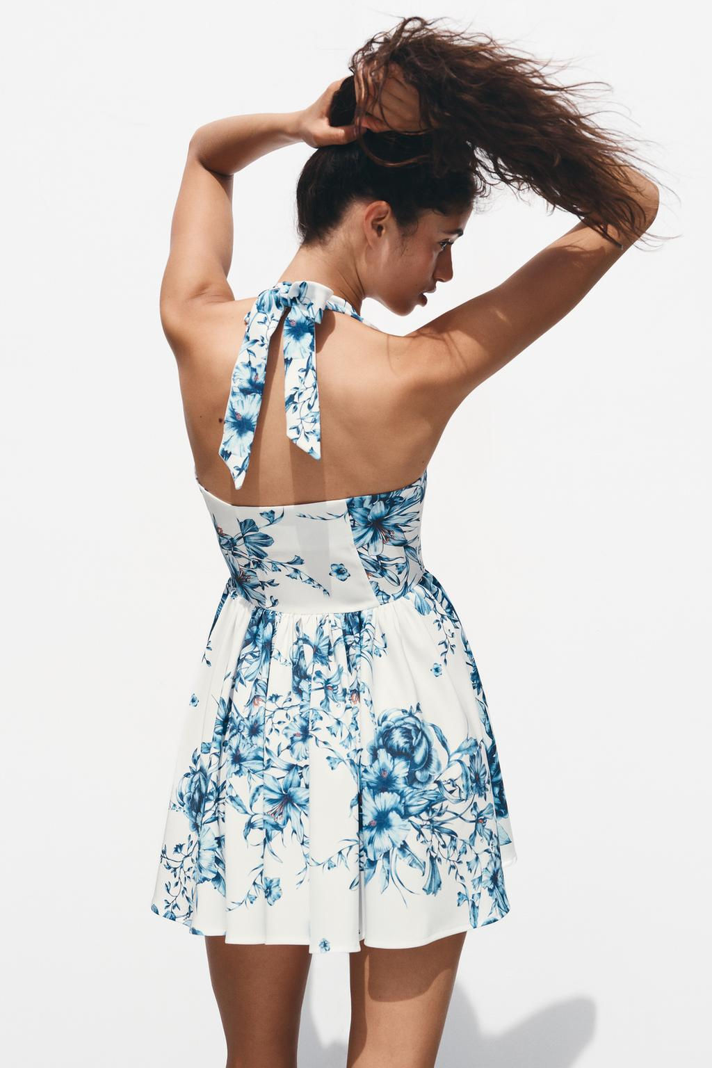 FLORAL HALTER DRESS - Zara фото 6