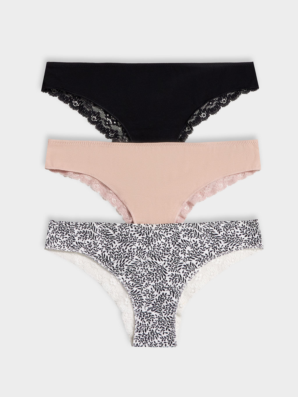 Цена за 2 штуки! Трусы женские бразилиана мльтипак (3ШТ.) молочные с веточками - Mark formelle фото 8
