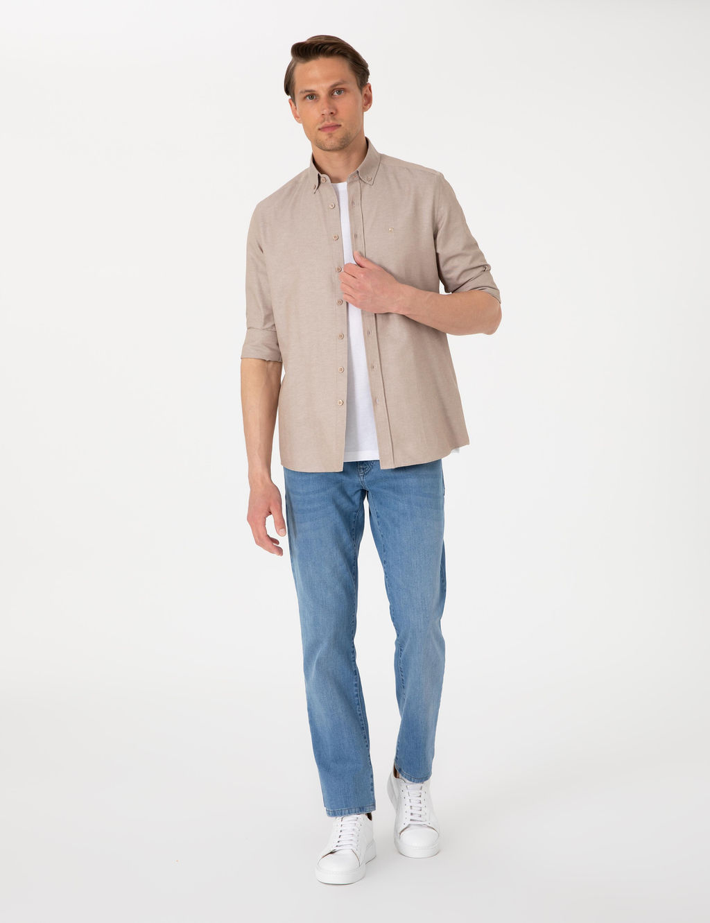 Vizon Oxford Slim Fit Kolay _t_lenebilir G_mlek