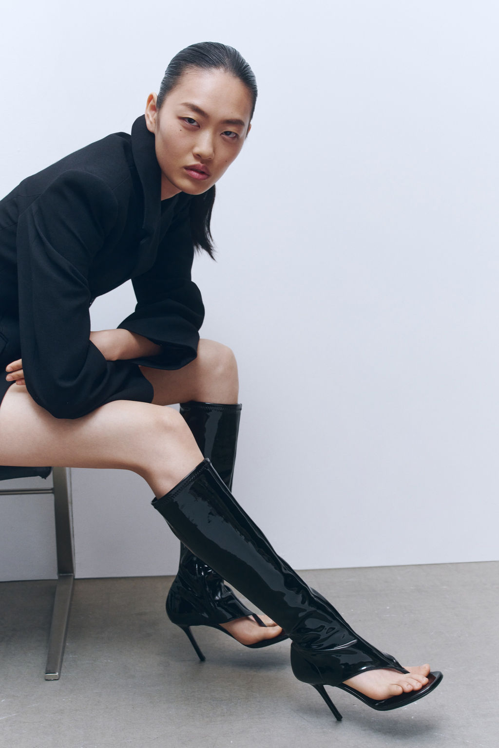 Botas calcet?n de piel con dise?o cut-out - H&m фото 2