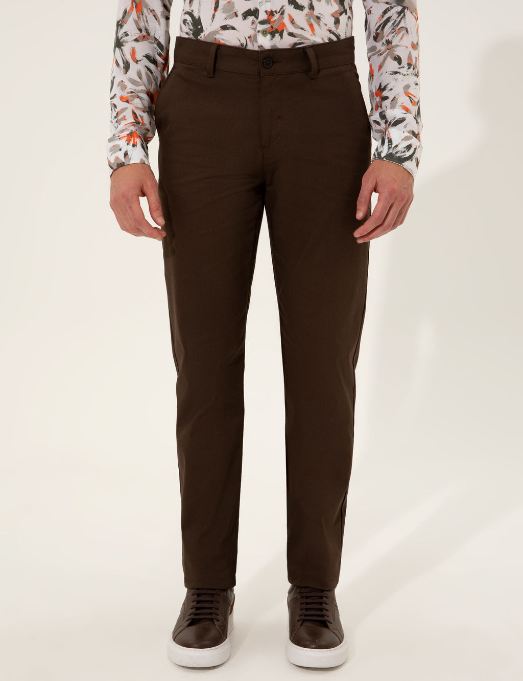 Kahverengi Regular Fit Kanvas Pantolon