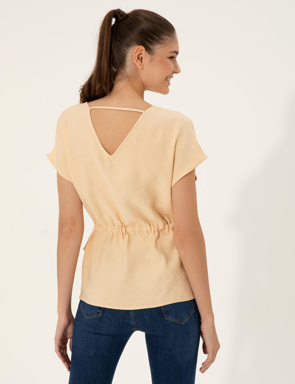 Bej Comfort Fit K_sa Kollu Bluz - Pierre cardin фото 5