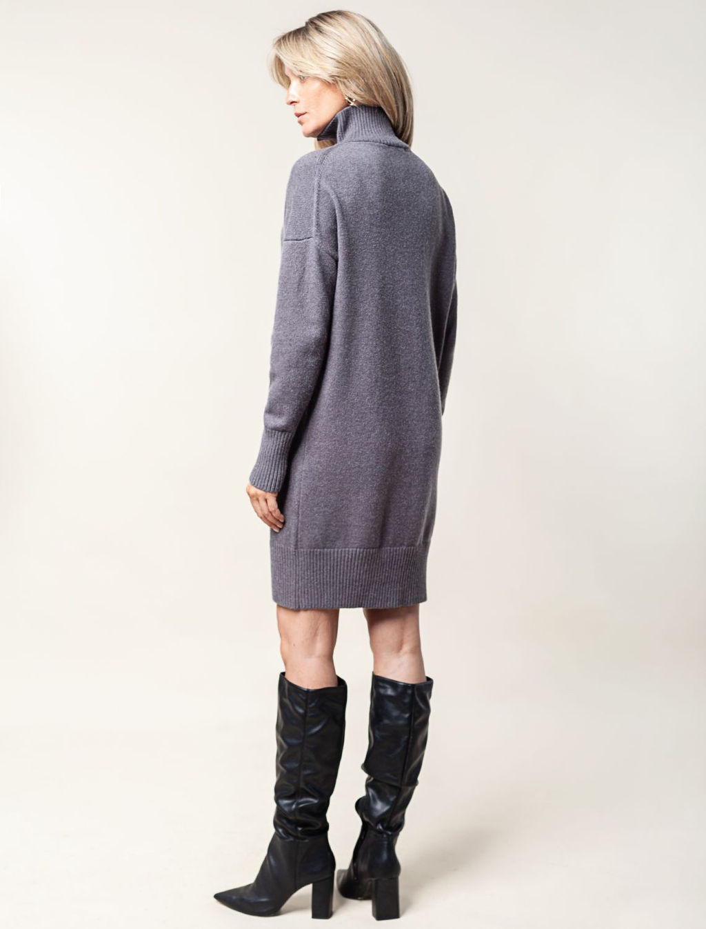 Платье с воротом на молнии из пряжи с кашемиром - Vilatte фото 4