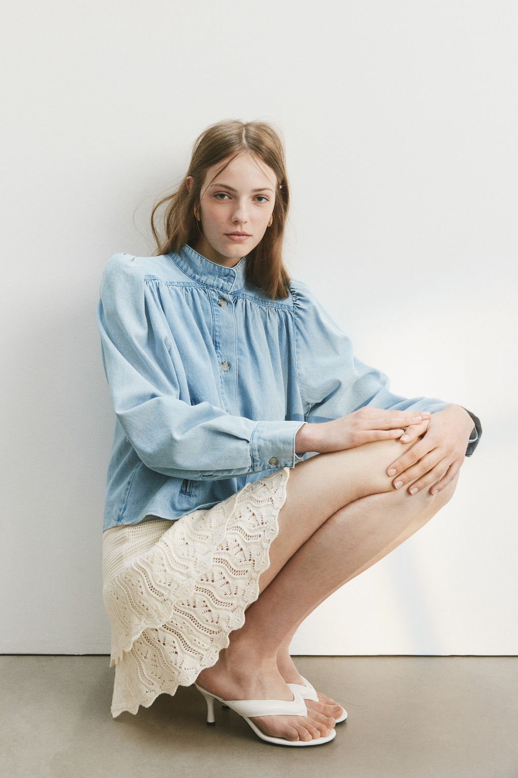 Falda escalonada efecto crochet - H&m фото 6