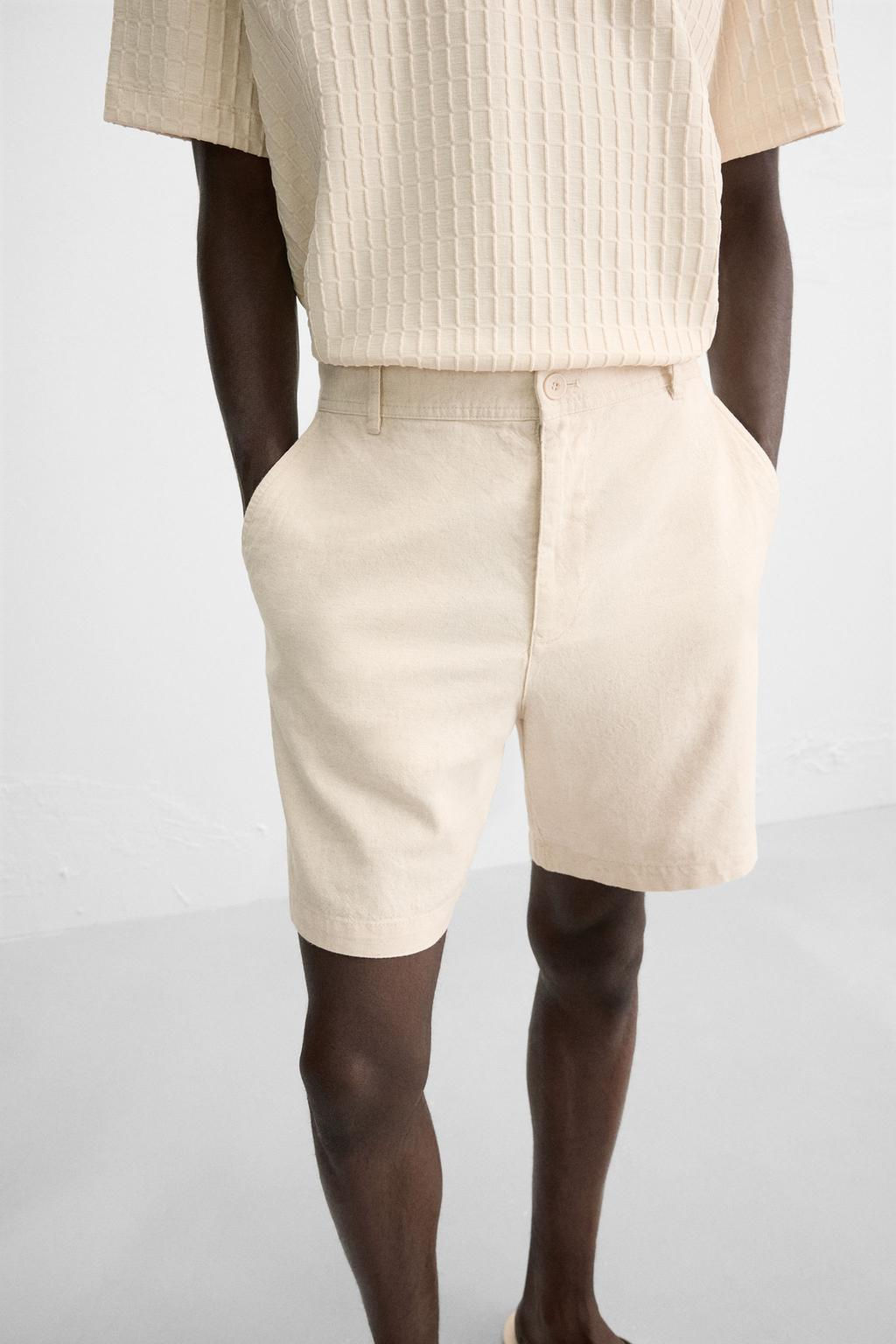 COTTON/LINEN BERMUDA SHORTS - Zara фото 25