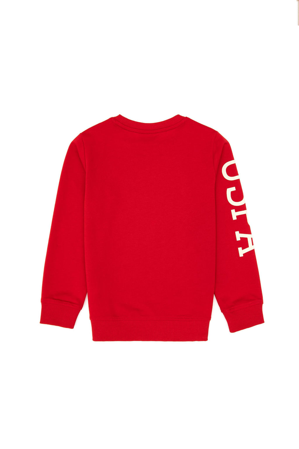 Erkek _ocuk K_rm_z_ Basic Bisiklet Yaka Sweatshirt Sepette S_rpriz _ndirim - U.s. polo assn фото 2