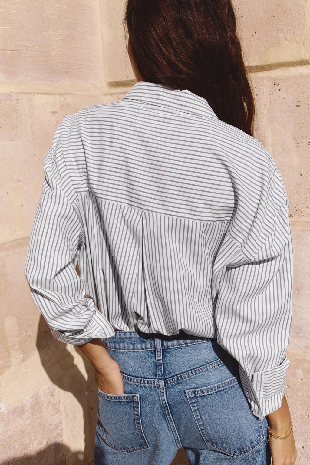 OVERSIZE STRIPED SHIRT - Zara фото 7