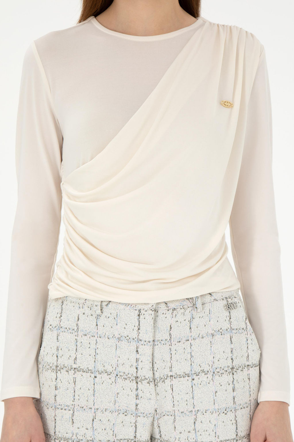 Женский кремовый свитшот Неожиданная скидка в корзине - U.s. polo assn фото 6