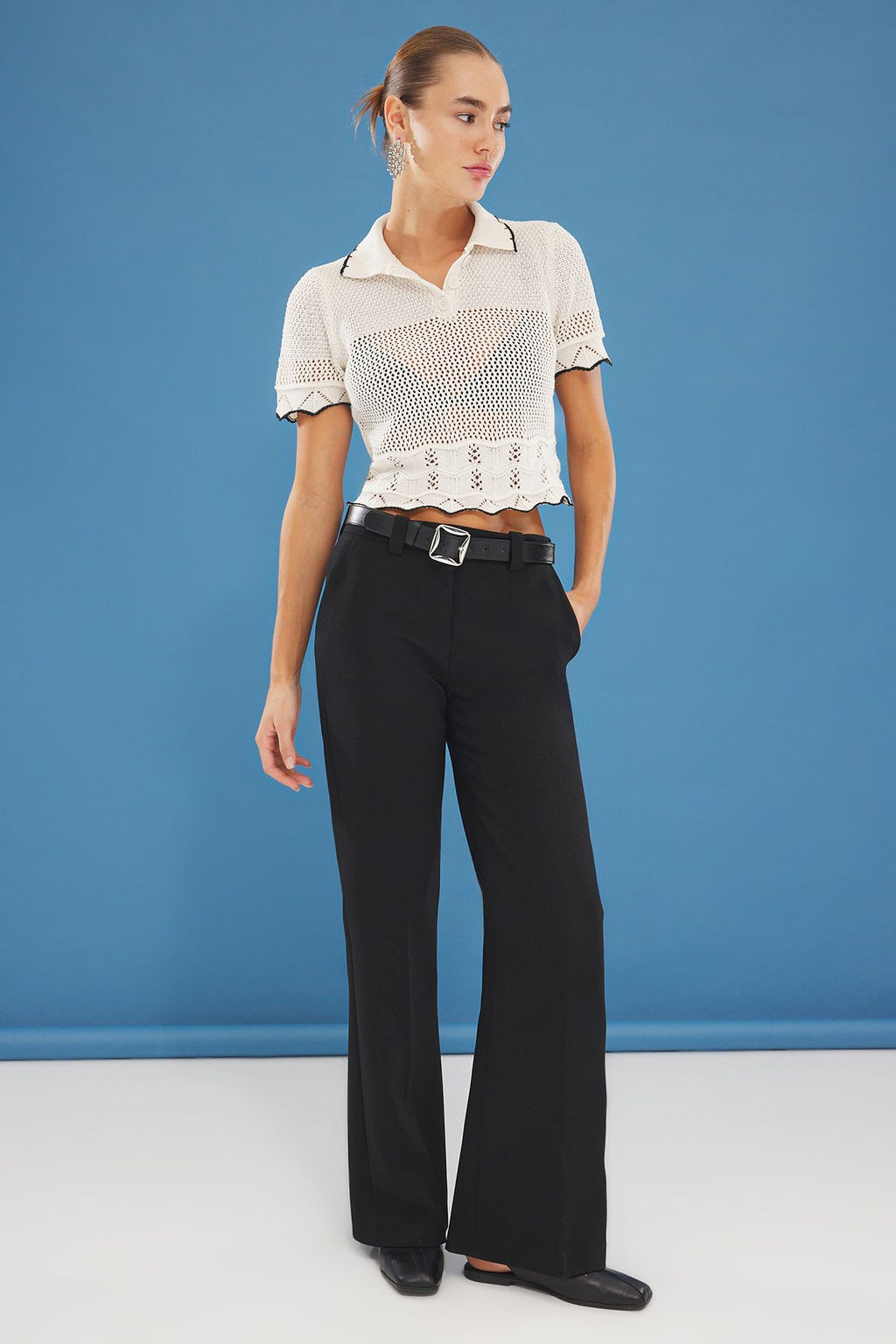 Ekru Bebe Yaka Ajurlu Bluz TWOSS25BZ00198 - Trendyolmilla фото 2