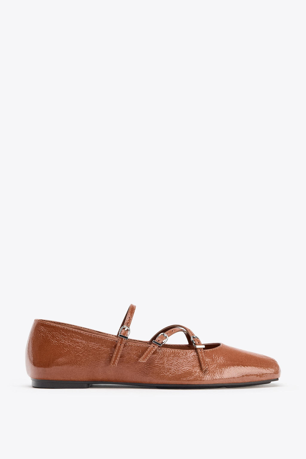 SQUARE TOE LEATHER BALLERINA - Zara фото 7