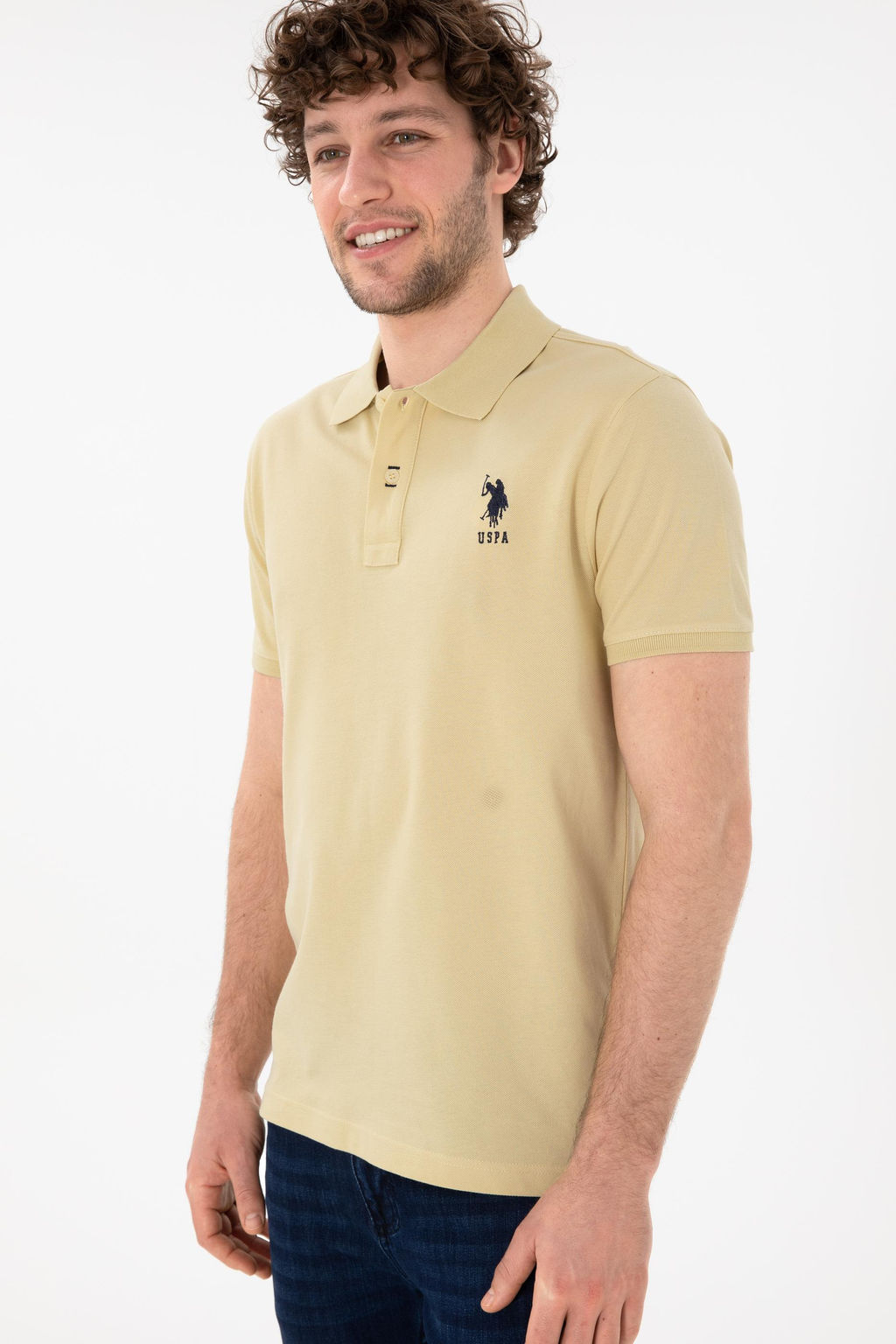Erkek Slim Fit Polo Yaka A__k Haki Basic Ti__rt Sepette S_rpriz _ndirim - U.s. polo assn фото 4