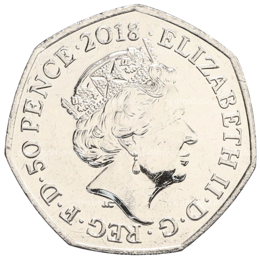 50 пенсов 2018 года Великобритания 150 лет со дня рождения Беатрис Поттер  Флопси Банни