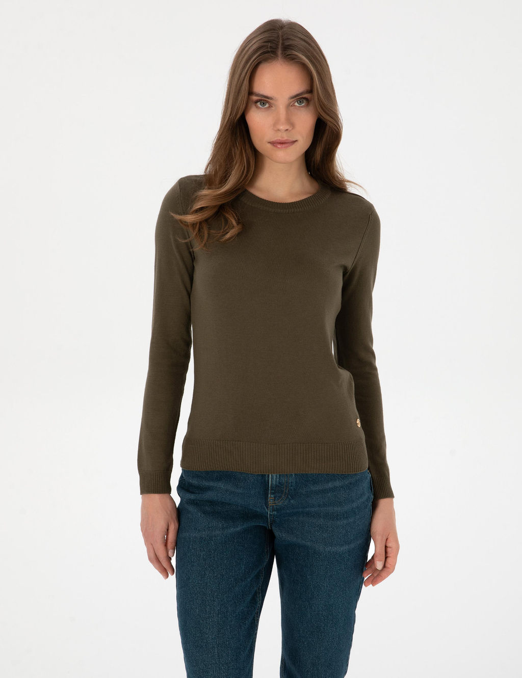 Haki Slim Fit Basic Kazak