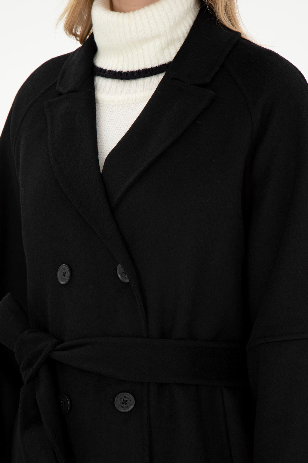 Женское черное пальто с печатью Неожиданная скидка в корзине - U.s. polo assn фото 7