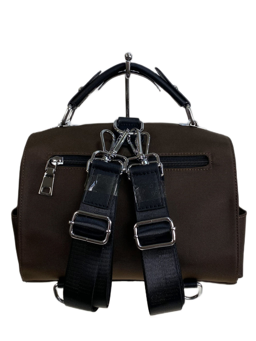 Женская сумка-рюкзак из текстиля, цвет шоколад - Greta фото 2