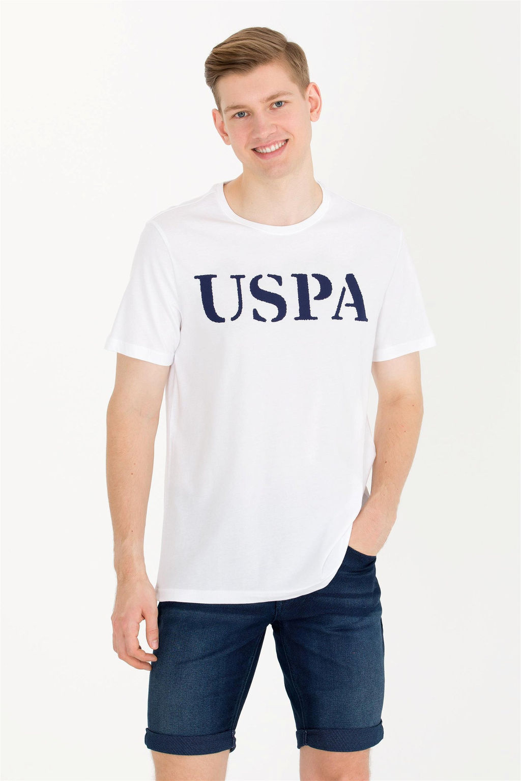 U. S. Polo Assn Мужская белая базовая футболка с круглым вырезом - U.s. polo assn фото 9