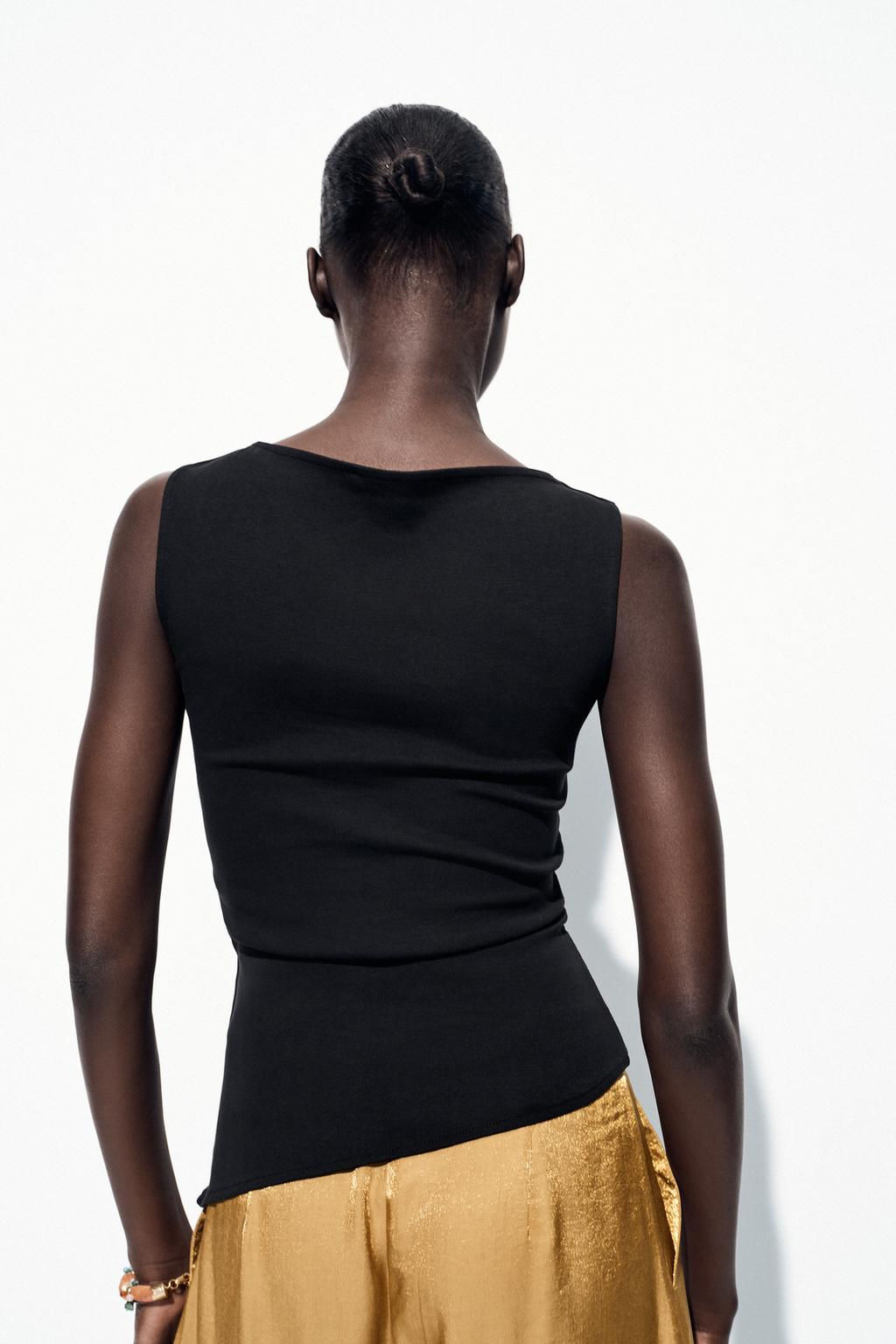 ASYMMETRIC DRAPED T-SHIRT - Zara фото 27