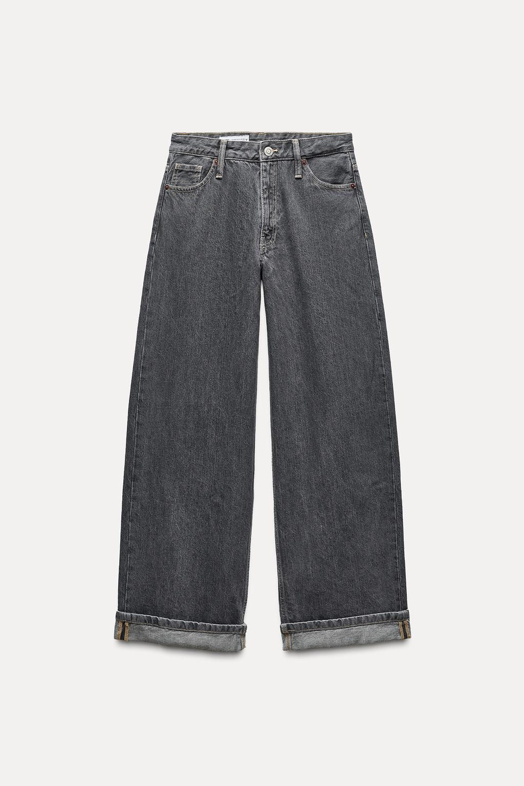RELAXED FIT FOLD-UP LOW-RISE JEANS - Zara фото 30