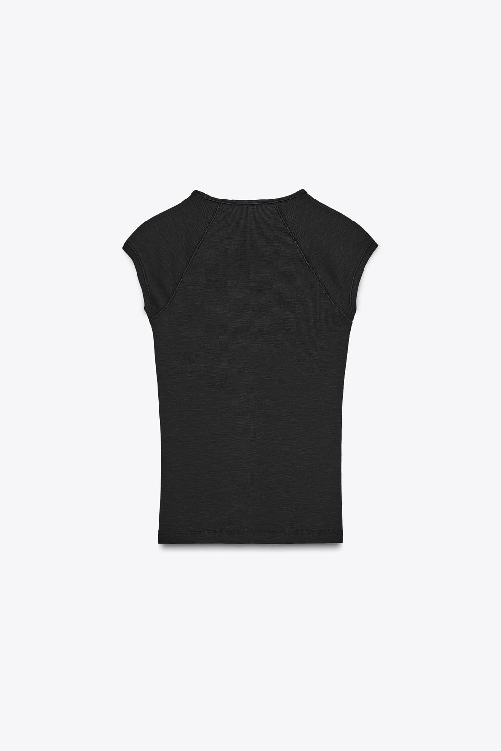 RIB V-NECK T-SHIRT - Zara фото 4