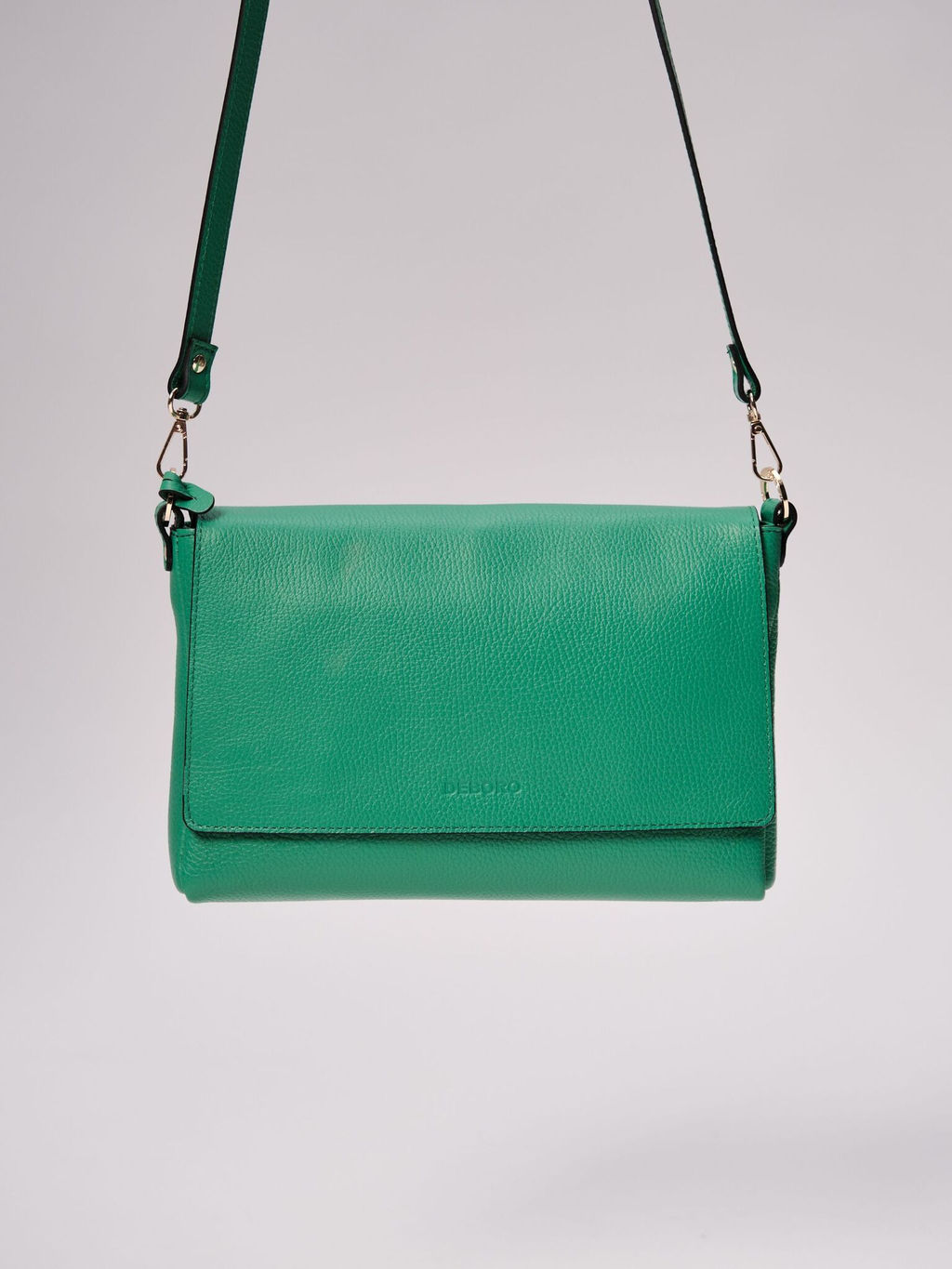Кожаная сумка через плечо Deboro 30181 зеленая весна