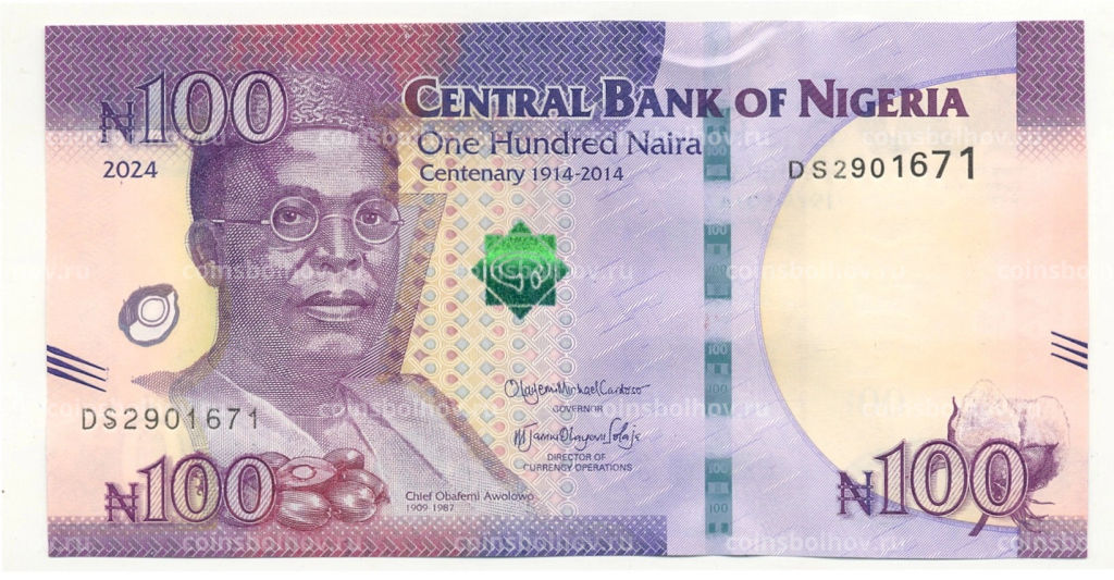 100 найра 2024 года Нигерия
