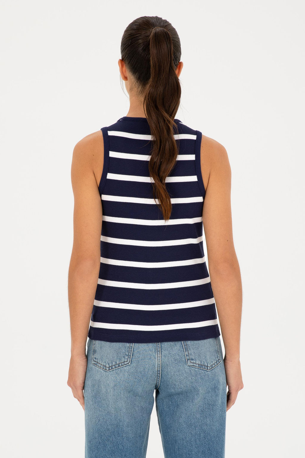 U. S. Polo Assn / Женская темно-синяя футболка без рукавов с круглым вырезом - U.s. polo assn фото 12