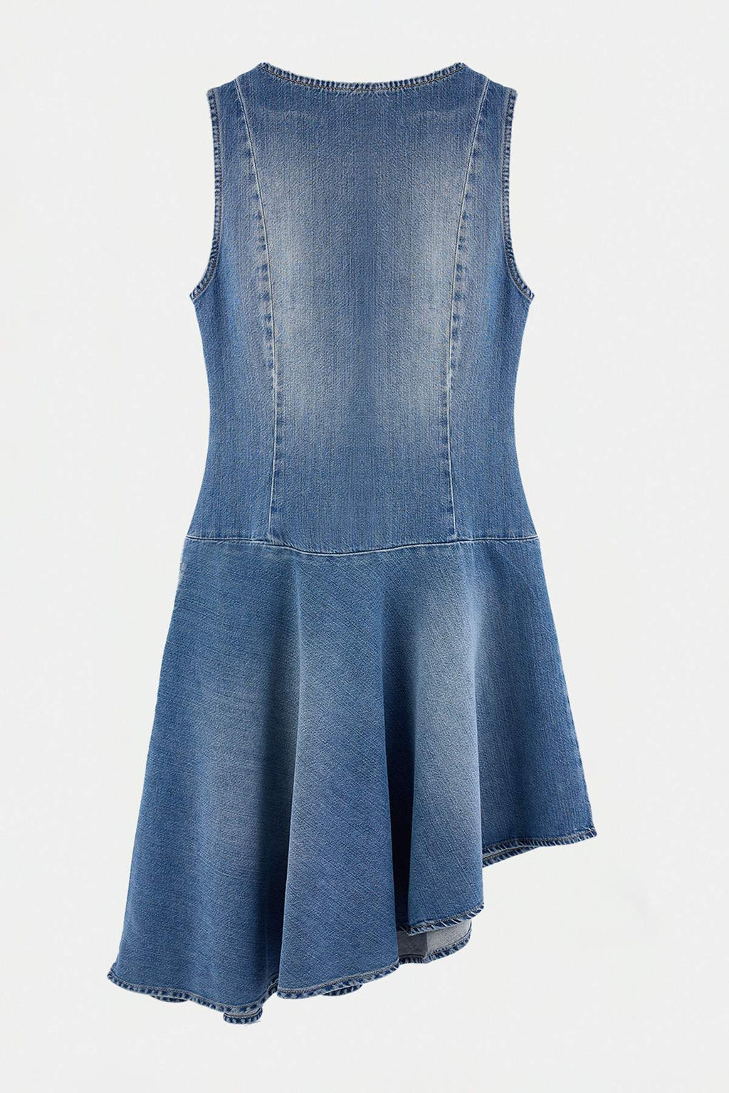 Mavi Kolsuz Asimetrik Midi Denim Elbise TWOAW27EL00030 - Trendyolmilla фото 7