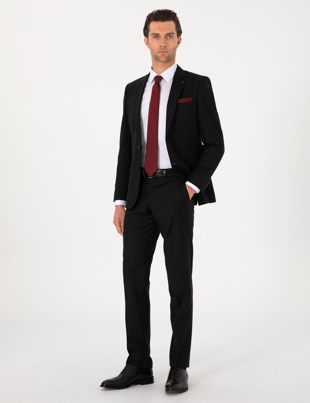 Siyah Slim Fit %100 Y_n Mono Yaka Tak_m Elbise - Cacharel фото 4