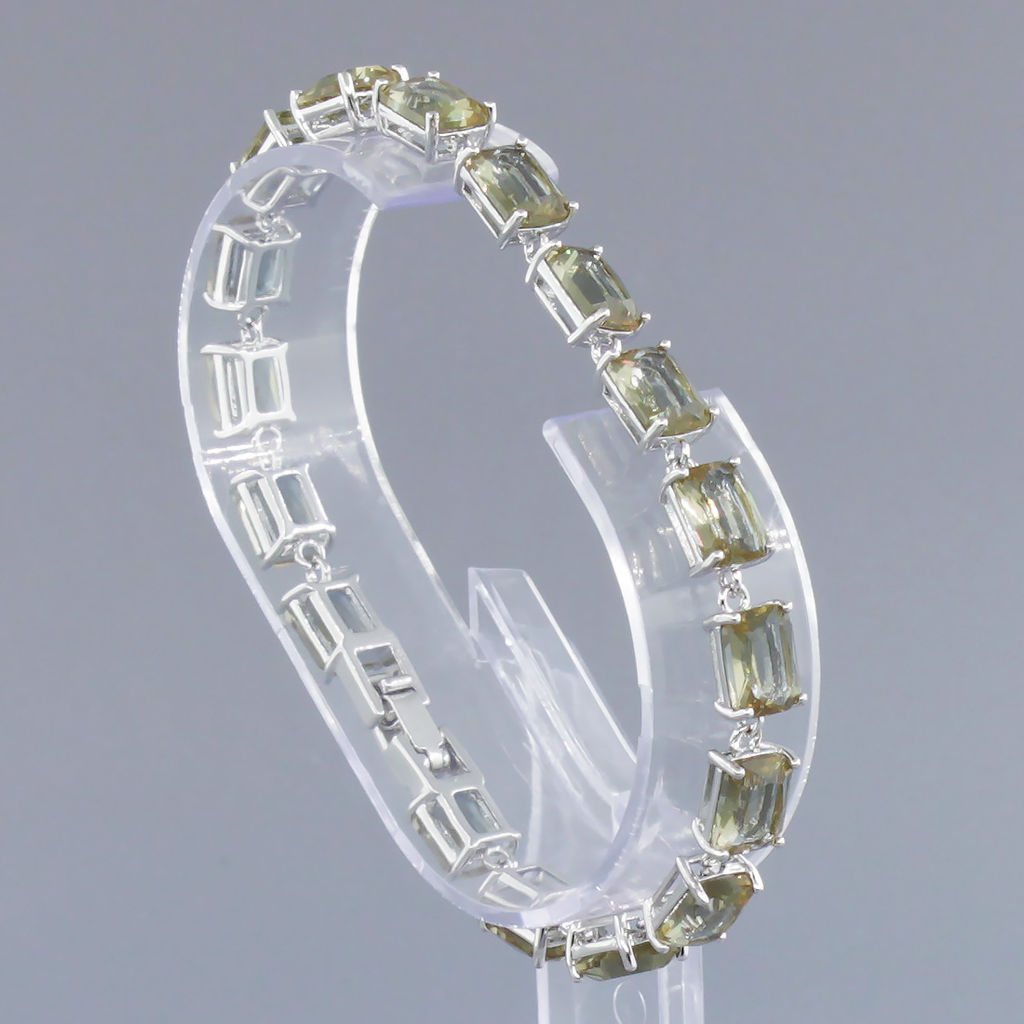 Султанит, браслет Джуди, покрытие родий, длина 17.5см - Agat77 фото 2